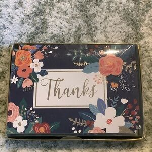 Floral “Thanks” Thank You Note Cards Boxed Set of 14, NWT 3.5x5” Blue 🥕